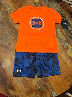 NWT Under Armour Toddler Boys 2 Piece Shorts Set